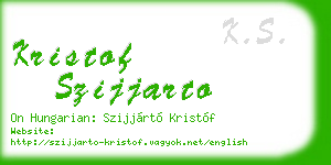 kristof szijjarto business card